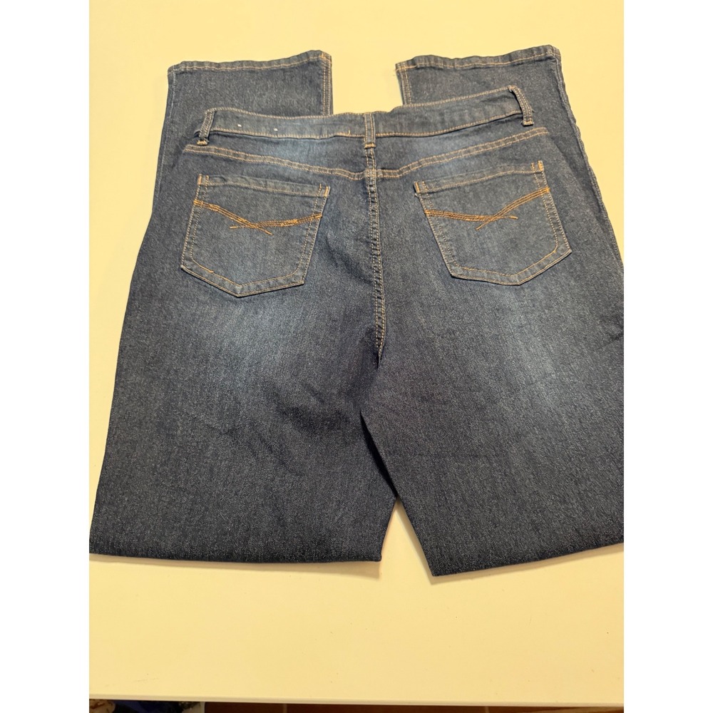 Christopher & Banks Dark Wash Straight Leg Jeans Size 12 Blue Denim Mid Rise